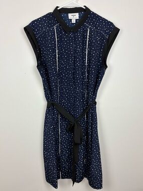 Jason Wu for Target Navy & White Polka Dot Sleeveless Shirt Dress w/ lace Size L